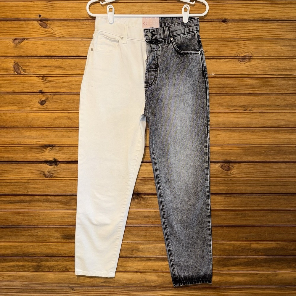 REVICE Jeans Women 28 Two Tone High Rise Button Fly Tapered Tags 28x27 True Love